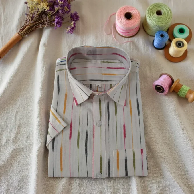 Multi Colour Ikat Cotton Shirt