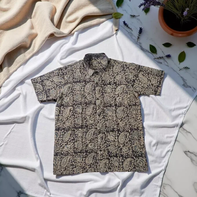 Abhisari Paisley Kalamkari Print Cotton Shirt - Image 2