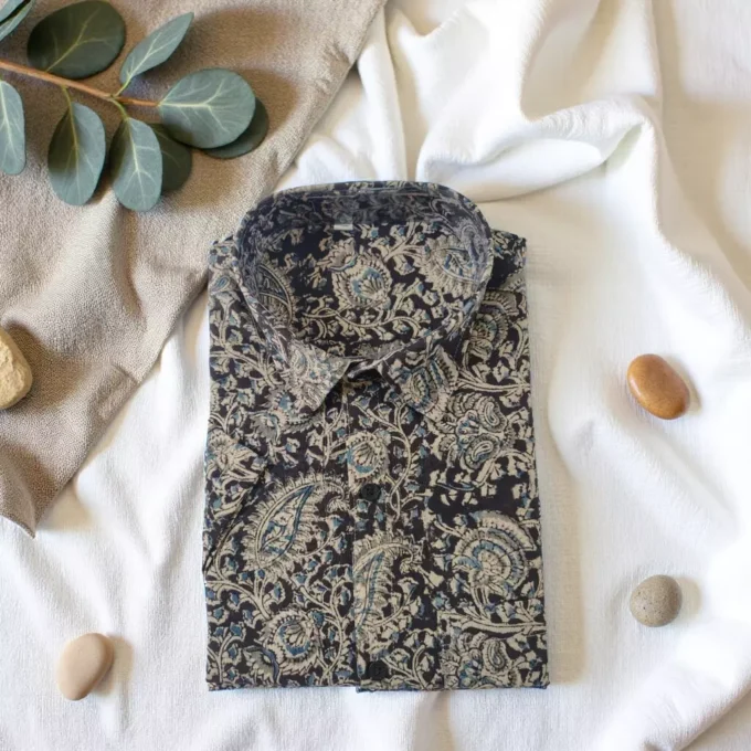Abhisari Paisley Kalamkari Print Cotton Shirt